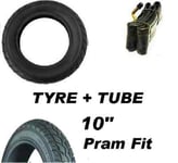 Pram Tyre & Bent Valve Tube 10" Quinny Buzz Speedi Phil & Teds Dot Tire 10"