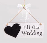 Wooden Rustic Hanging Wedding Chalkboard Countdown Gift Hanging Sign Plaque