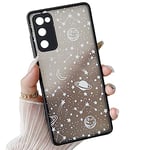 ZTOFERA Compatible with Samsung Galaxy S20 FE (4G/5G) Case, Planet Sky Star Pattern Hybrid Protective Phone Case Translucent Frosted Hard PC Back Silicone Bumper Shockproof Cover, White Sky