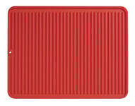 iDesign 63784 Dish Drainer Mat, Large Silicone Draining Board Mat for Kitchen Sink, Practical Drip Tray for Sink and Kitchen Countertop, Red