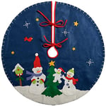 WeRChristmas Jupe de Sapin de Noël Bonhomme de Neige, Tissu, Multicolore, 90 cm, Grand