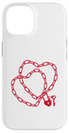 iPhone 14 Cute Womens Intertwined Heart Chain Love Lock Valentine' Day Case