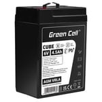 Green Cell CUBE AGM IP54 6V 4Ah Geelipatteri Skoottereille ja Veneille