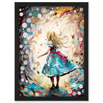 Artery8 Alice in Wonderland Clocks Down the Rabbit Hole Artwork Framed Wall Art Print A4