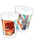 8 stk Plastmuggar 200 ml - Zootropolis