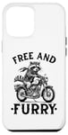 Coque pour iPhone 14 Pro Max Free And Furry Racoon Moto Rider Biker Raton laveur