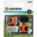 GARDENA raccords rapide et Aquastop Ø19 mm–Pour début et fin de tuyau– Avec l'Original GARDENA System–Résiste au get et UV