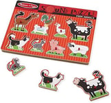 Melissa & Doug Farm Animals Sound Puzzle Board - 8 Piece Wooden - 10726