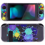 PlayVital Coque de Protection Joycon pour Switch Console,Housse en TPU pour Switch,Coque pour Switch,Housse de Protection pour Switch avec Capuchon Bouton ABXY Direction-Éclaboussures Peinture