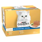 38 + 10 på köpet! 48 x 85 g Gourmet Gold - Mousse Mixed Meats (Kanin, Kalv, Nötkött, Lamm)