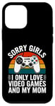 Coque pour iPhone 12 mini Désolé, les filles, je n'aime que les jeux vidéo et la Saint-Valentin de ma mère