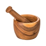 Socorro Acacia Wood Mortar And Pestle 13 Dia X 9Cm Durable Kitchen Crush Grind