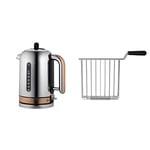 Dualit CVJK13 Classic Kettle | Polished Stainless Steel with Copper Trim, 3 KW | 72820 & Lite Sandwich Cage x 2 for Lite, Architect and Domus Toasters Sandwich Cage with Drip Tray