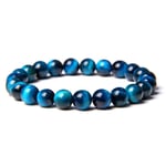 Bracelet Pierre Femme, Chakra Bleu Bracelets Perles Élastique Bracelet Boho C...