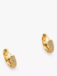 kate spade new york Mini Stone Pave Hoop Earrings, Gold