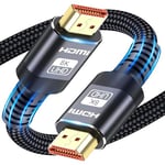 ATETEO 10K 8K HDMI Cable 2.1, 2M Ultra HD Cable High-Speed Lead 48Gbps, HDMI Cables (8K@60Hz 7680x4320, 4K@120Hz) Supports Dynamic HDR, eARC, Dolby Atmos and More