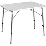 Casaria Table de Camping réglable en Hauteur 80 x 54 x 50-69 cm Table Blanche Pliante pour Jardin terrasse Balcon Plateau MDF