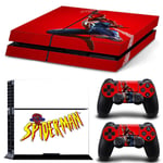 TN-PS4-7106-Anime Spider Man Venom Vinyyli Ihotarra PS4-konsoliin ja 2 ohjaimeen Tarra Kansipelitarvikkeet