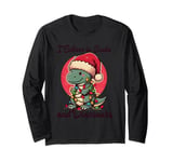 Retro Christmas Shirt Vintage Xmas Believe Santa Dinosaurus Long Sleeve T-Shirt