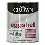 Crown Eggshell Pure Brilliant White - Wood & Metal - Paint  2.5 L