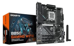 GIGABYTE B850 Gaming WIFI6 Carte Mère - AMD Ryzen 9000 Series CPUs, VRM numérique 6+2+2 Phases, jusqu'à 8200MHz DDR5 (OC), 1xPCIe 5.0 + 2xPCIe 4.0 M.2, LAN GbE, WiFi 6, USB 3.2 Gen 2