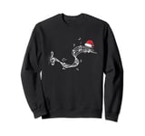 Funny Christmas carol design with music notes and Santas hat Sweatshirt