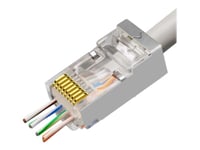 Microconnect - Nätverkskontakt - Rj-45 (Hane) - Ftp - Cat 6 - Silver, Transparent