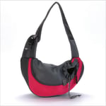 Sac pour animal de compagnie, sac à bandoulière portable de voyage pour chat et chien, sac à dos pour animal de compagnie en maille respirante(rouge)