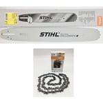 Stihl - Guide chaîne Rollomatic e 37cm / 15 - 3/8 - 1,6 mm 30030005211 + 1x Chaînes de tronçonneuses Rapid Super 3/8 1,6 mm 36210000056