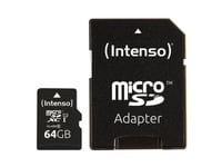 Intenso 3423595, 64 Gb, Microsd, Klasse 10, Uhs-I, 90 Mb/S, Class 1 (U1)