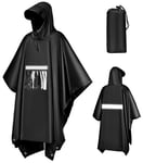 KTUEOV Poncho Pluie Imperméable, Cape de Pluie Femme Homme Multifonctionnel 3-en-1 Poncho Anti Pluie Réutilisable Raincoat avec Sac de Transport Matériau PU pour Randonnée Camping Vélo Pêche Voyage