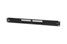 Tripp Lite 12-Port Cat6 Cat5 Patch Panel 568B 110 Punch Down Rackmount RJ45 1URM TAA - patch-panel - 1U - 19"