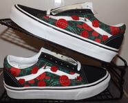 VANS Old Skool Shoes Womens UK 4 Black Roses Print BNIB VN0A3WKTXRY1