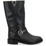 Bottes Via Roma 15  Botte de motard en cuir noir avec boucles