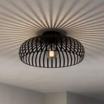 EGLO Ceiling light fixture Mogano 3, flush-mount ceiling lamp in monochrome design, black metal living room and hallway lighting, E27 socket, Ø 17 in