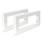 Set de 2x consoles murales support d'étagères en acier blanc 300 x 150 x 30 mm