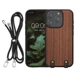 Wooden Crossbody Case Compatible with Apple iPhone 15 Pro Cover Wood 