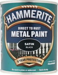 Hammerite Paint Satin Black Direct To Rust Metal Paint 750ml