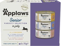 Applaws Senior Wet Cat Food for Mature Cats, Multipack Tuna and Chicken in a 6 x