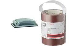Bosch 2608601218 - Taco lijado Manual: 85x165: Manual + Bosch 2 608 606 803 - Rodillo lijador - 93 mm, 5 mm, 60 (Pack de 1)