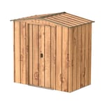 Duramax TOP Shed 6 x 4 (2.48 m2) Metal Garden Storage Shed, Made of Hot-Dipped Galvanized Steel, Strong Reinforced Roof Structure, Maintenance-Free & Weatherproof Metal Garden Shed, Woodgrain