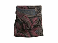 Cache Col Homme Noir Paisley Rose Azzurri Ascot En Soie Produit Italien