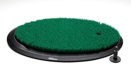 Fiberbuilt Flight Deck Golf A Mat – Intérieur/extérieur de Forme Ovale véritable Grass-Like Performance Golf Tapis Durable avec Hauteur réglable T-Shirt, Noir/Vert, 54 x 34,3 x 4,4 cm