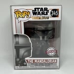 Funko Pop Star Wars 345 The Mandalorian Full Chrome Vinyl Figure & Protector 