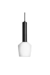 Sleek Cylinder Opal Glass Schoolhouse Pendant Light, 5.5 Inch, White, Black Holder