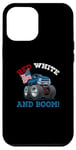 Coque pour iPhone 15 Plus ROUGE. BLANC ET BOUM ! Monster Trucks patriotiques