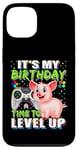 Coque pour iPhone 13 It's My Birthday Pig Time to Level Up Jeu vidéo