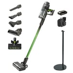 Greenworks GD24SVK4D Aspirateur sans Fil Luxe, Haute Puissance, Autonomie 45min, Filtre Hepa, Outil pour Poils d'Animaux, 3 Niveaux de Puissance, Batterie 24V 4Ah et Chargeur sur Socle, Garantie 3 Ans