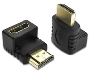 Neuf 90 Degrés Angle HDMI Mâle à Femelle Câble Adaptateur Raccord Ultra HD #926