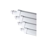 Silamp - Réglette led étanche 120cm 36W IP65 Interconnectable (Pack de 4) - Blanc Froid 6000K - 8000K